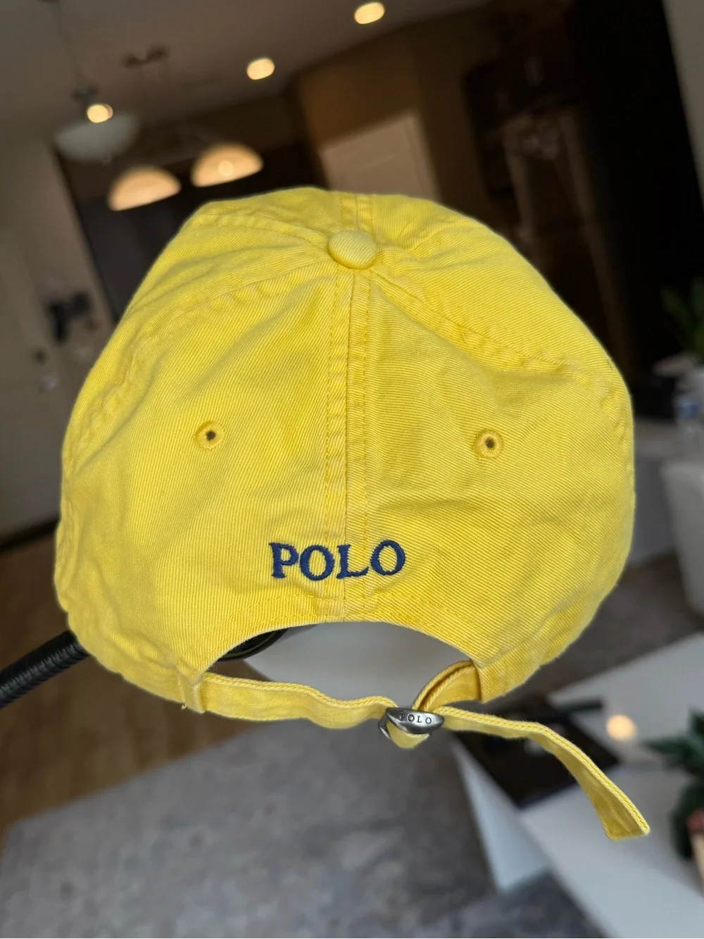 💯 Authentic Polo Ralph Lauren Yellow Cap with Navy Pony Logo (Newer)